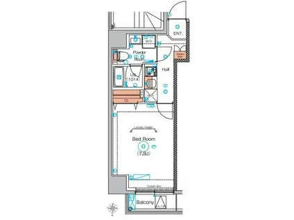 エストゥルース浅草(1K/3階)の間取り写真