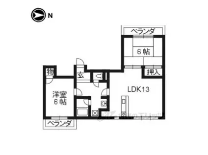 プルーリオン奥ノ坊(2LDK/2階)の間取り写真