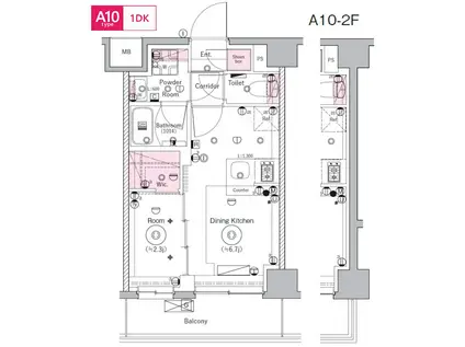 BPRレジデンスMOTOMACHI BAY SIDE(1DK/3階)の間取り写真