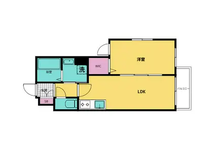 SALENA(1LDK/2階)の間取り写真
