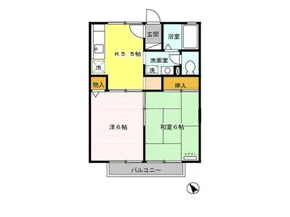 ロイヤルストーク(2DK/2階)の間取り写真