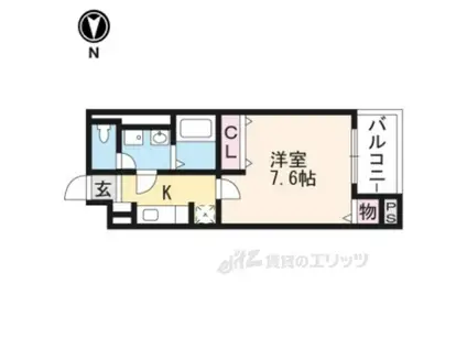 パレス山科西野(1K/1階)の間取り写真