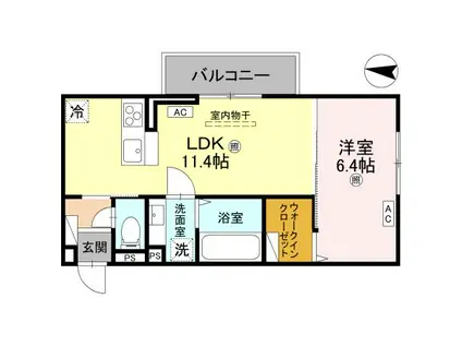 D-REGALO日光N(1LDK/3階)の間取り写真