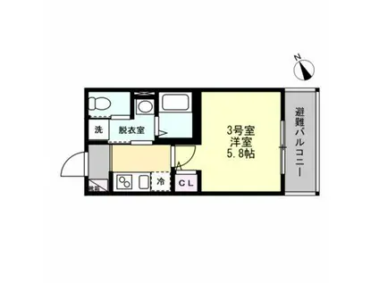 ベイルーム金沢六浦(1K/2階)の間取り写真