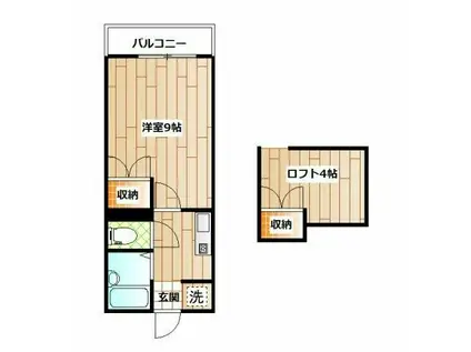 サンビレッジ(1K/2階)の間取り写真