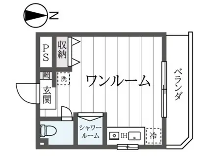 ローヤルヨコオ(ワンルーム/1階)の間取り写真