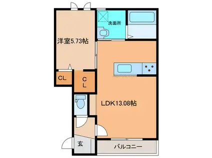 M CUBEII(1LDK/2階)の間取り写真