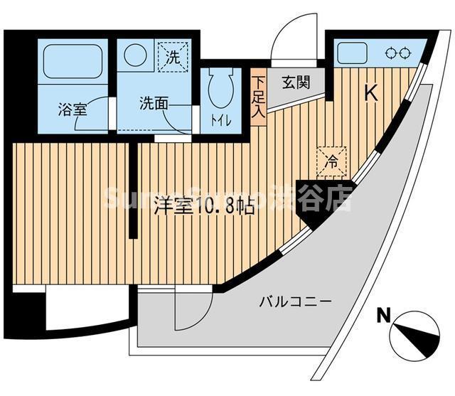 ウィルテラス新代田(1K/7階)の間取り写真