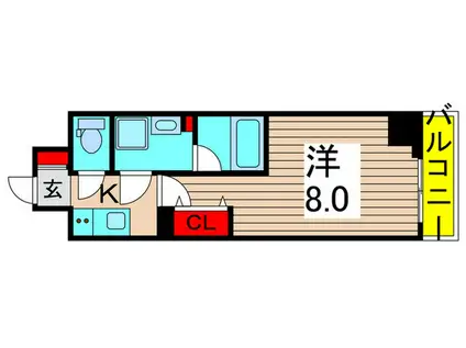 ユリカロゼ五反野II(1K/6階)の間取り写真