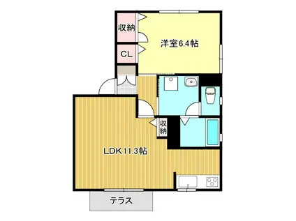 フォーレスMI(1LDK/1階)の間取り写真