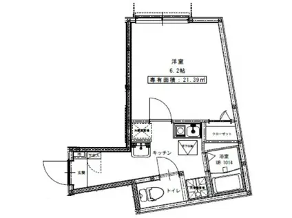 BRILLIANT(1K/1階)の間取り写真