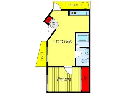 ブルエス(1LDK/1階)の間取り写真