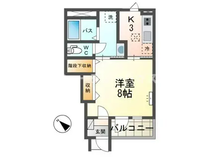 サンコート(1K/1階)の間取り写真