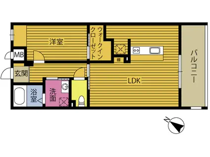 PHILIA光吉(1LDK/4階)の間取り写真