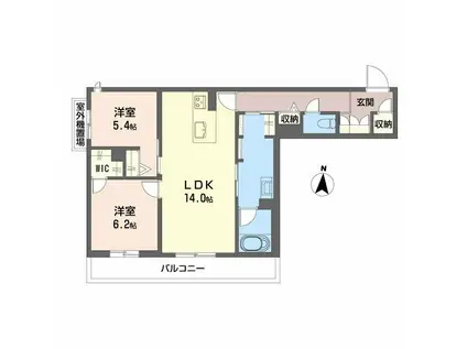 和の杜 江坂(2LDK/2階)の間取り写真