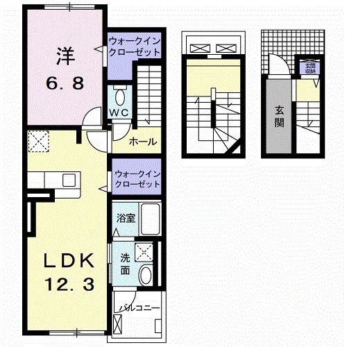 エテルノ プラシード(1LDK/3階)の間取り写真