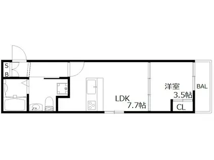 シャトー・ノアール西芦屋(1LDK/2階)の間取り写真