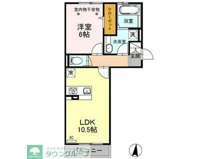 ロイジェントパークス レイクタウン III G(1LDK/2階)の間取り写真