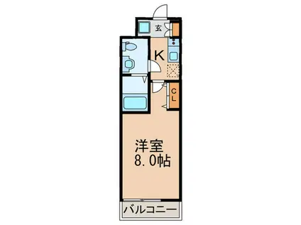 ウインズコート西緑丘(1K/1階)の間取り写真