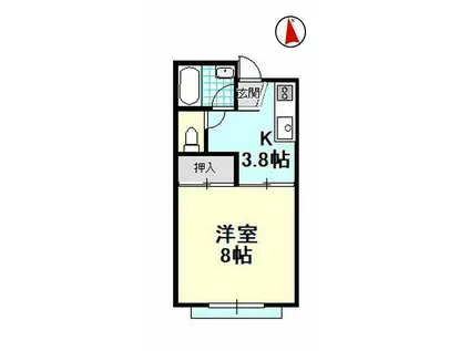 ドミールヨシダ(1K/2階)の間取り写真