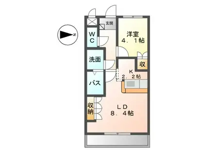 エバーハイム(1LDK/1階)の間取り写真