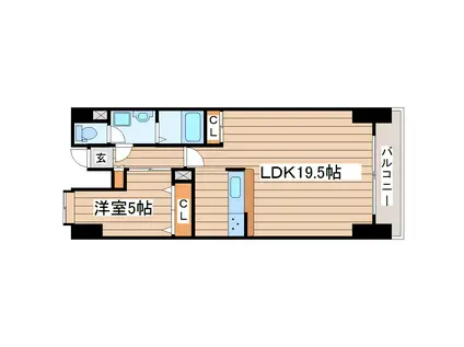 ラシール仙台(1LDK/8階)の間取り写真