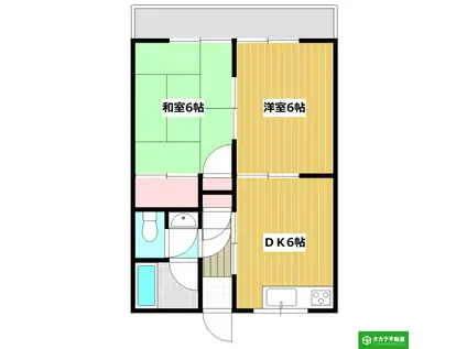 グリーンビル山津(2DK/4階)の間取り写真