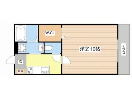 ロズウェル(1K/2階)の間取り写真