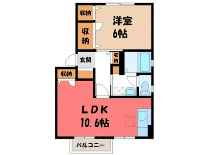 グランドソレーユ(1LDK/1階)の間取り写真