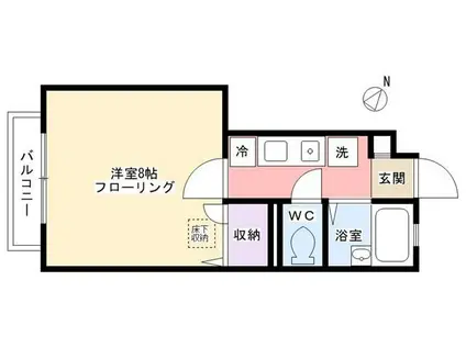 ミラマーレ8(1K/1階)の間取り写真