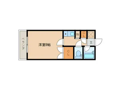 ベルトピア宮崎4(1K/5階)の間取り写真