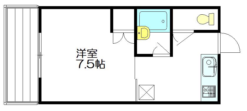 フォーラム(1K/2階)の間取り写真