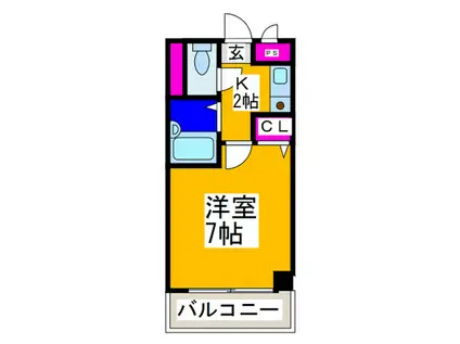 ワーク第2マンション(1K/4階)の間取り写真