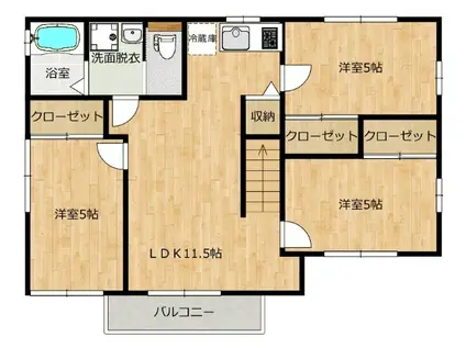 知手中央3-6-2(3LDK/2階)の間取り写真