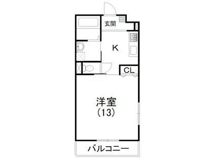 MTH白羽(1K/3階)の間取り写真