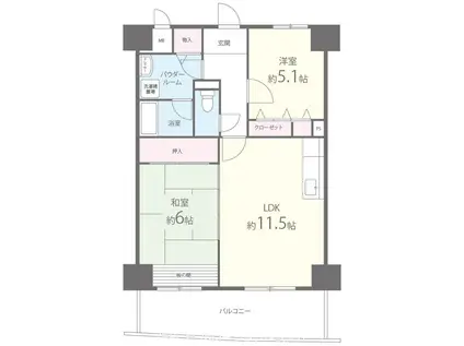 ベルフォーレ(2LDK/6階)の間取り写真