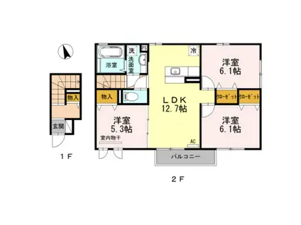 ラ ルーチェ(3LDK/2階)の間取り写真