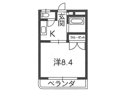 カノン大江(1K/1階)の間取り写真