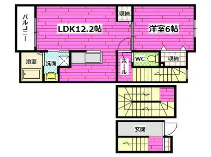 メゾン アルモニー(1LDK/3階)の間取り写真