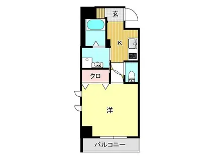 ヴィガラス新橋(1K/4階)の間取り写真