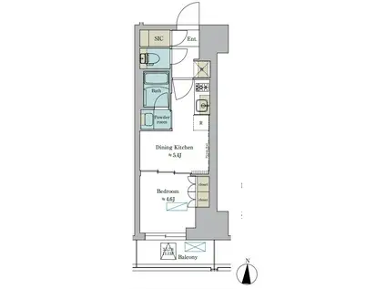 BRILLIA IST 錦糸公園 BRILLIA IST 錦糸公園(1DK/9階)の間取り写真