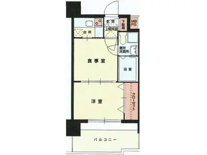 エステートモア警固本通(2K/14階)の間取り写真