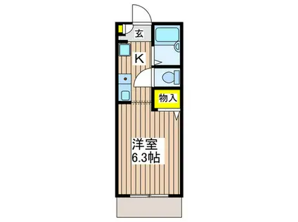 マノワール(1K/1階)の間取り写真