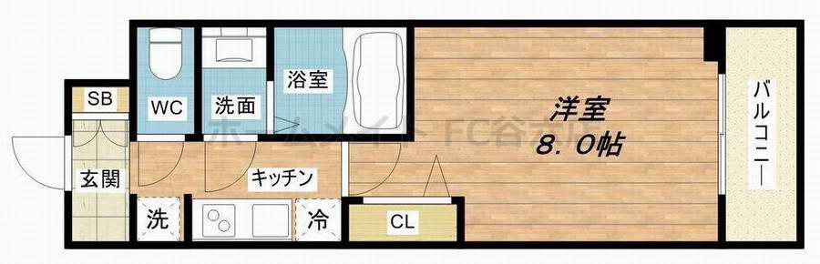 プレサンス心斎橋ソレイユ(1K/15階)の間取り写真