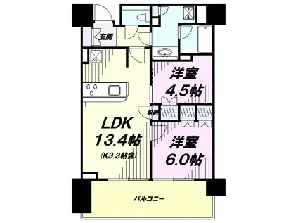 シティテラス立川(2LDK/9階)の間取り写真