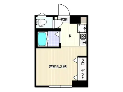 瑞泰寺アパート(ワンルーム/2階)の間取り写真