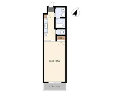 ラフィネ東雲(1DK/5階)の間取り写真