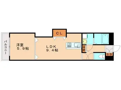 グランアピエ(1LDK/5階)の間取り写真