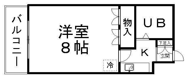 イーグルハイツ宮千代(1K/5階)の間取り写真