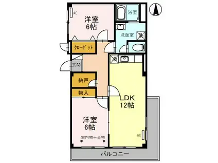 ファミール2000A(2LDK/3階)の間取り写真